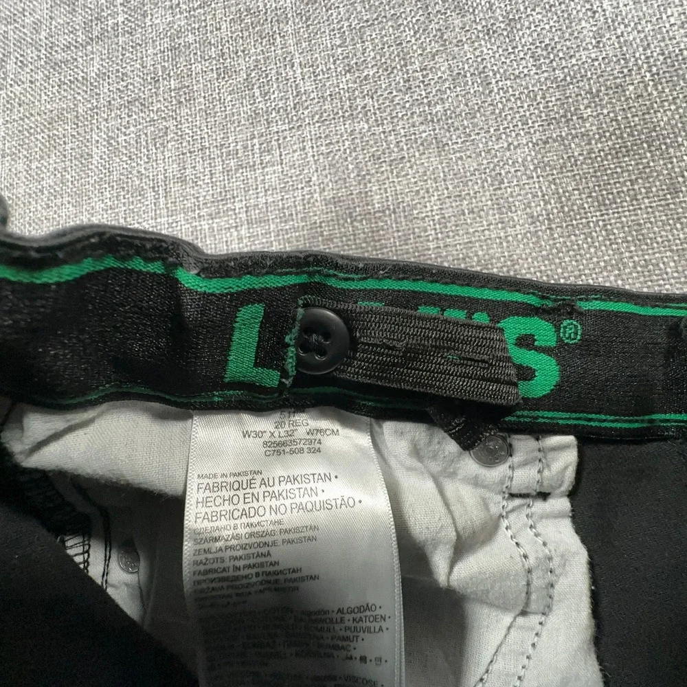 Levis 511 Slim Jeans Mens 30x32 (Fits as 30x31) Black Adjustable Stretch Waist